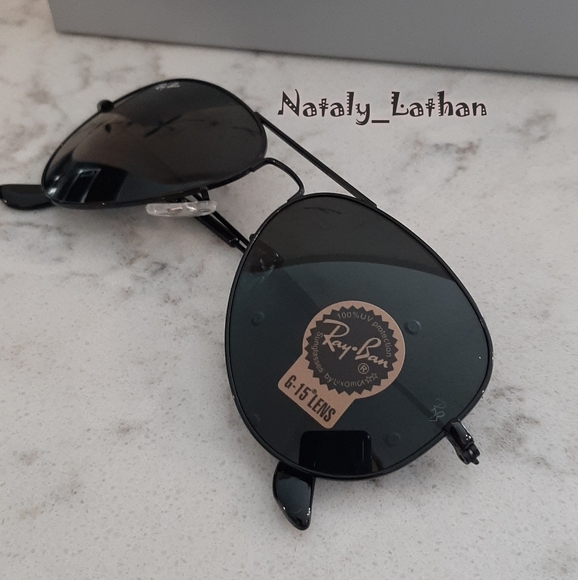 RayBan (Store Display) Aviator All Black RB3025 - Picture 6 of 11